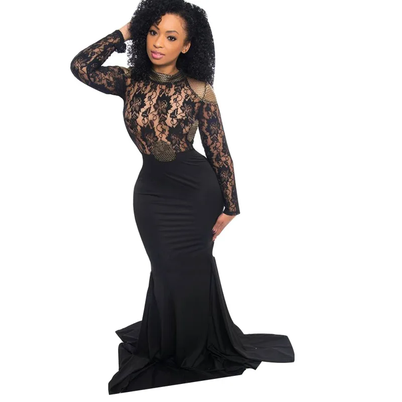 Новинка 2017 года Кружево пикантные Модные женские длинное платье | Женская одежда