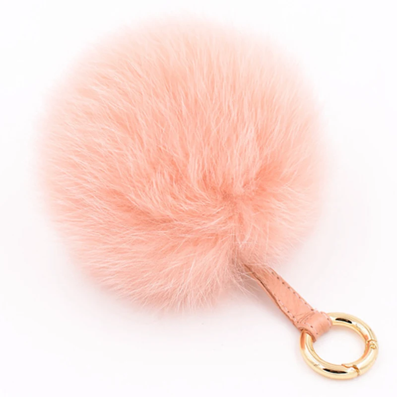 2019 брелок на сумку помпон пушистый для ключей Женская цепочка с натуральным