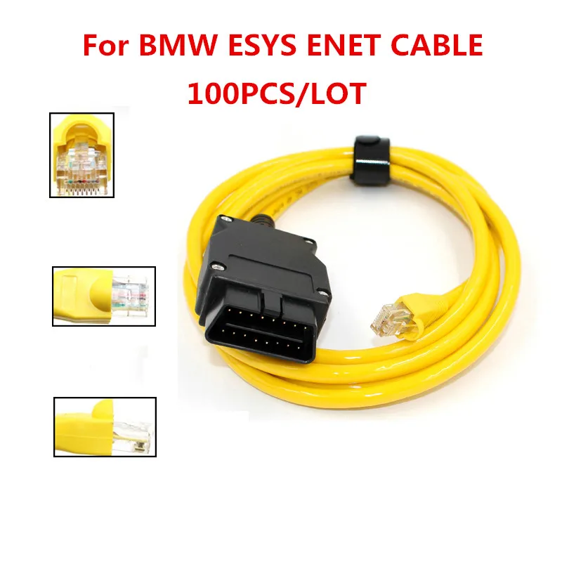 100 шт. Новый ESYS 3.23.4 V50.3 кабель для передачи данных bmw ENET Ethernet к OBD2 Интерфейс E SYS ICOM