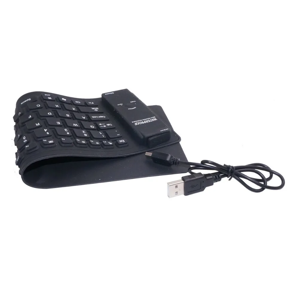 Без ввода Шум Гибкая силиконовая Bluetooth клавиатура Беспроводной клавиатура|keyboard