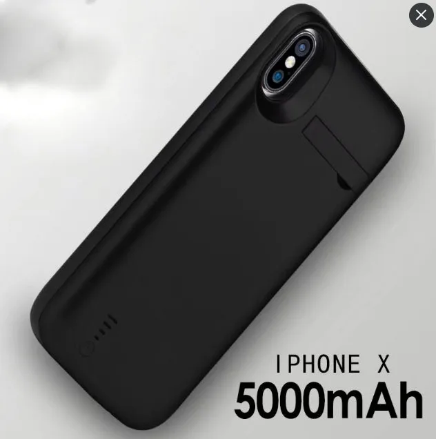

For iphone X Battery Case 5000mah Backup External Charge Phone Back Cover Backup with Kickstand