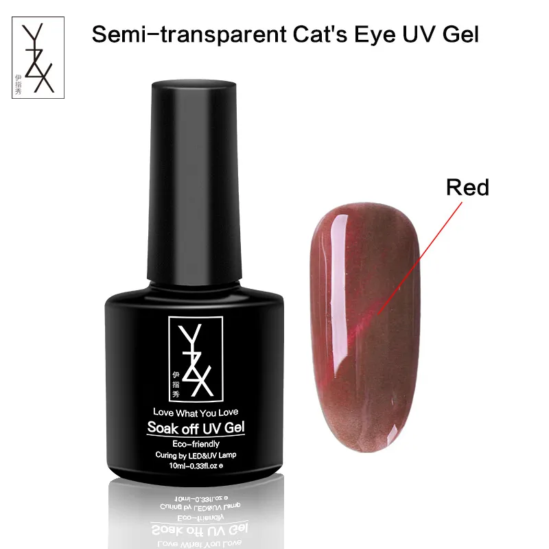 Red YZX 10 мл полупрозрачный кошачий глаз Гель-лак для ногтей Soak Off Гибридный лак магнит дизайн ногтей сильный магнитные стержни - Цвет: Red