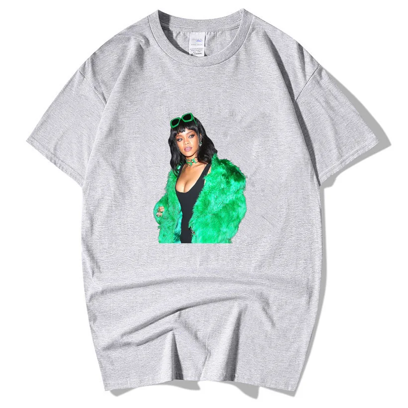 Футболка Rihanna для мужчин и женщин Уличная Повседневная летняя футболка в стиле