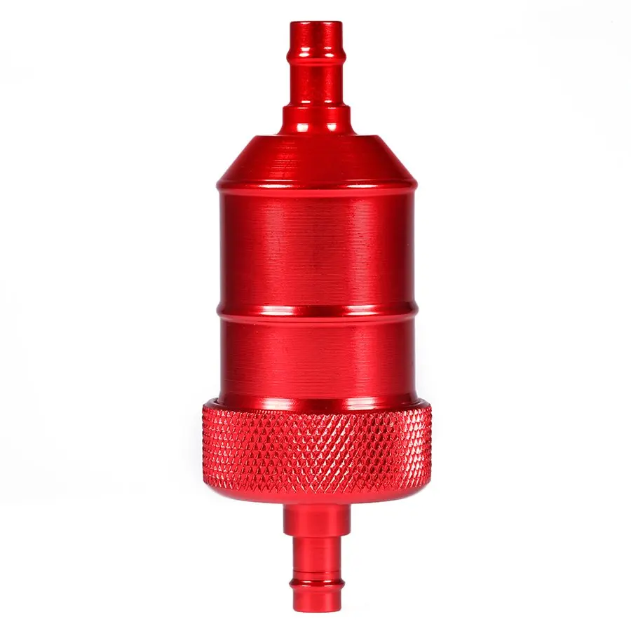 Универсальный бензиновый топливный фильтр красного цвета 6 мм 1/4 дюйма
