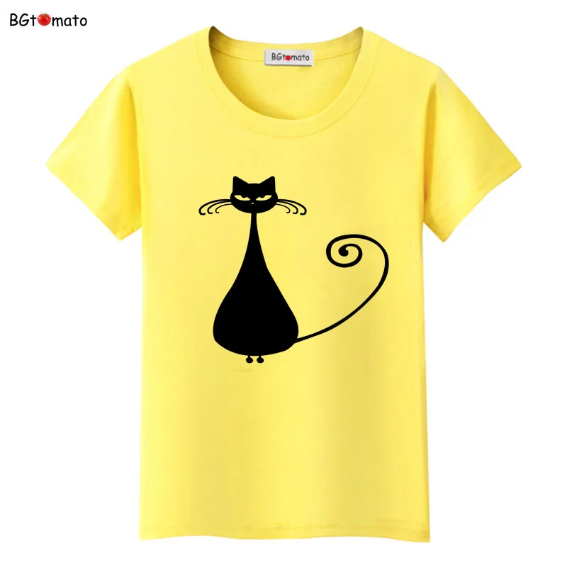 

2021 elegant black cat shirt women top tees lovely 3d printed t-shirts hot sale clothes casual t shirt women
