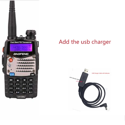 Дальняя рация Uhf Vhf Pofung UV-5RA модернизирована BAOFENG UV5R для CB радиостанции радио сканер полиции двухстороннее радио - Цвет: add the usb charger