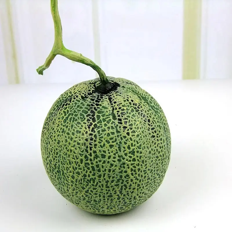 round green Большие искусственные Хами дыни искусственные фрукты канталупа украшения дома кухни сада - Цвет: round green
