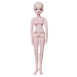 AI-B66-Blue Eye 60 см BJD голый ребенок тело 19 суставов реальный глаз Подвижная кукла обнаженная модель детская игрушка - Цвет: AI-B66-Blue Eye