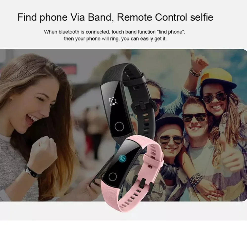 Honor Band 4 смарт-браслет 2.5D стекло сенсорный экран Bluetooth монитор сердечного ритма оригинальные Смарт-часы huawei Android и IOS