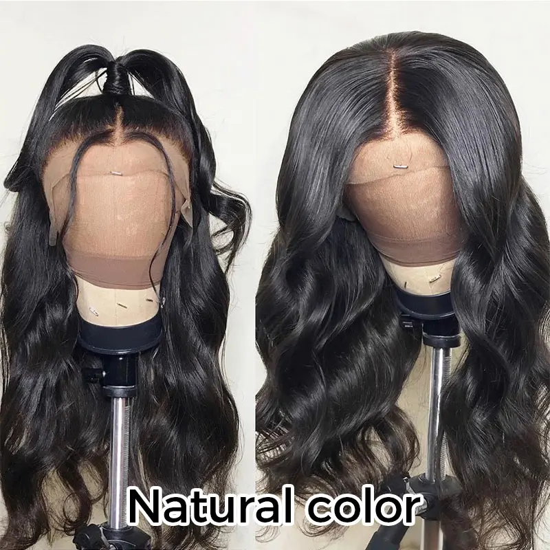 Natural Black 13X4 150% Невидимый красная объемная волна Синтетические волосы на кружеве парики из натуральных волос с Африканской структурой, предварительно вы эффектом деграде(переход от темного к Цвет Реми бордовый парики для чернокожих Для женщин - Цвет: Natural Black
