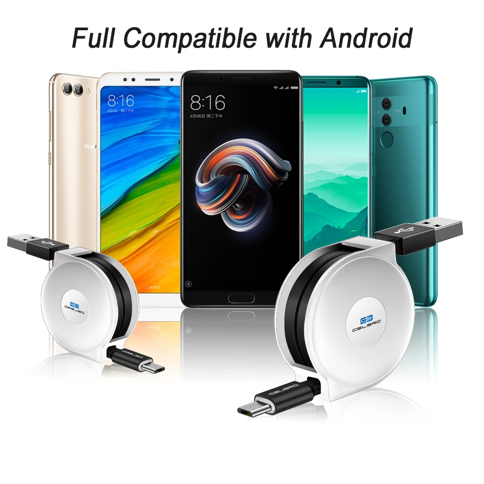 Зарядный кабель Micro Usb 3 м 2 выдвижной шнур плоский usb Кабель Microusb для Xiaomi Redmi 7 6 7A Huawei