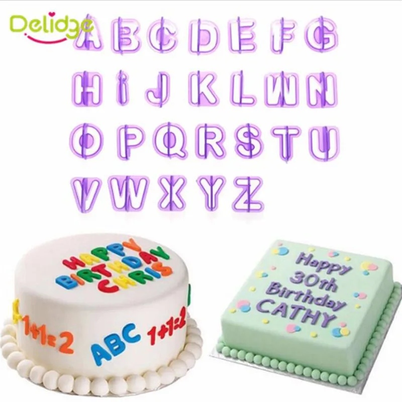 Delidge 40 шт./компл. DIY A-Z английская буква 0-9 цифры формочки для печенья пластиковые