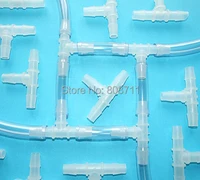 10pcslot 8mm plastic barbed connector tee tube joiner equal t hose pipe fitting for medical aquarium scientific use