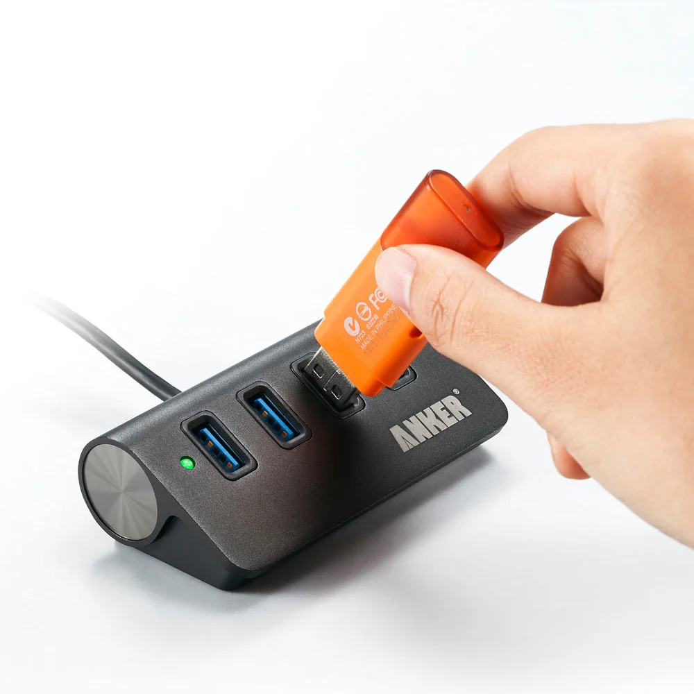4-портовый алюминиевый концентратор Anker USB 3 0 с кабелем (карбон) | Компьютеры и офис