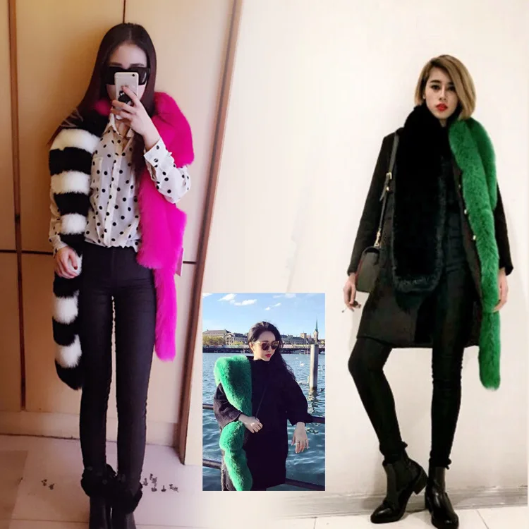Модная женская имитация лисьего меха 205 см плюшевый женский двухцелевой