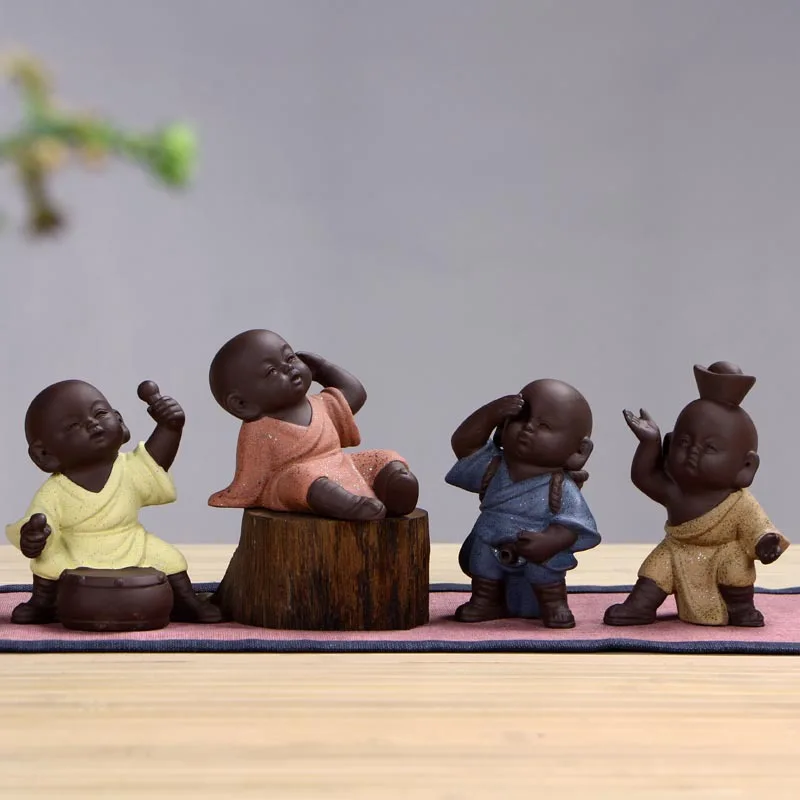Dropship Chinese ceramic tea pet buddha statue monk home decor decoration pee boy purple sand Tea ornaments Urinating | Дом и сад