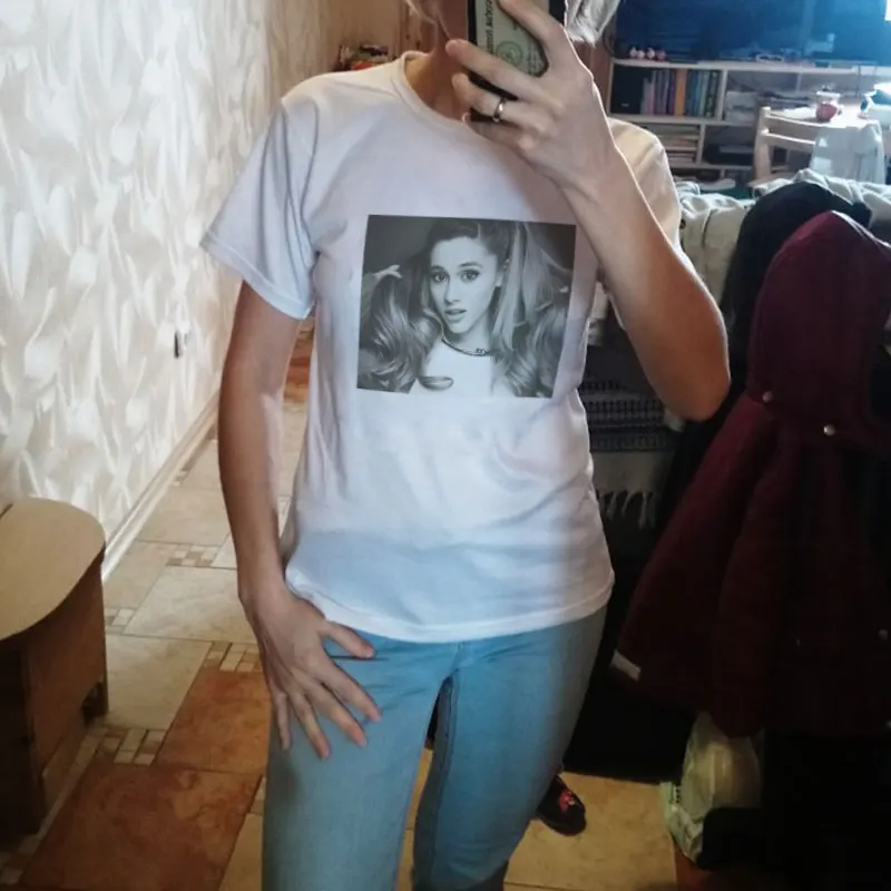 Ариана Гранде печать Vogue Футболка женская Ropa Tumblr короткий рукав Харадзюку уличная футболка одежда горячая Распродажа повседневные топы футболки