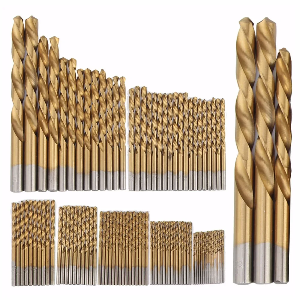 99 шт. HSS титановое покрытие высокоскоростное стальное сверло Набор инструментов 1