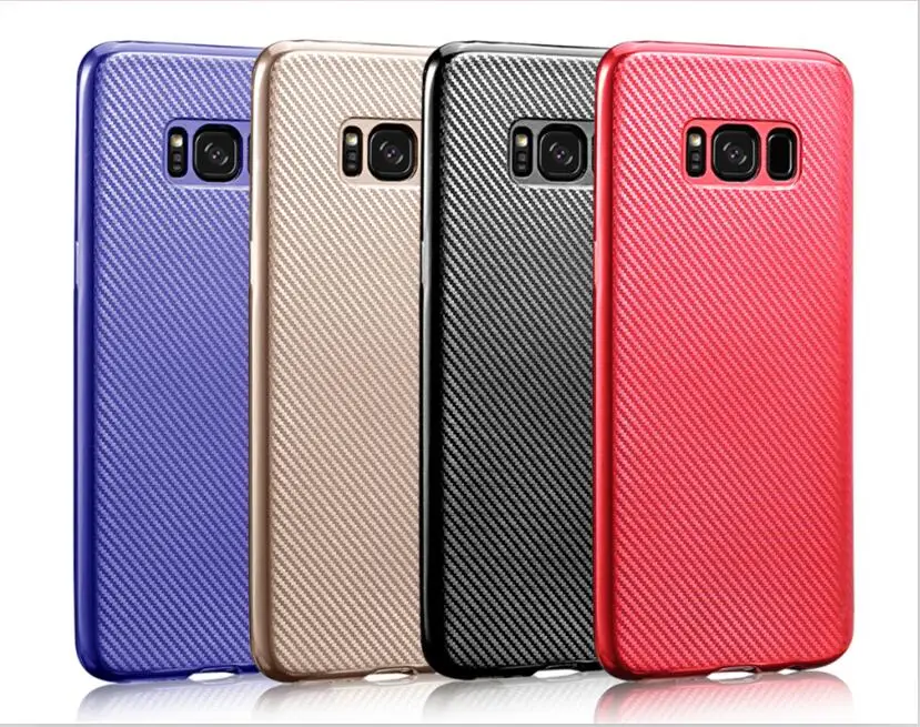 Углеродное волокно для samsung galaxy s8 plus Роскошные брендовые мягкие полная защита 360