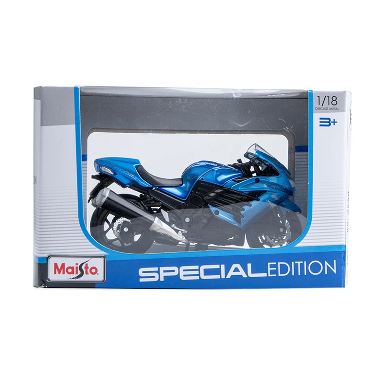 Модели мотоциклов Maisto 1:18 Kawasaki Ninja ZX-14R ZX14R литые под давлением из синего пластика