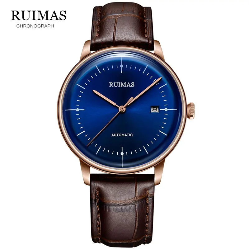 2019 new Ultra-thin simple classic men mechanical watches business waterproof watch luxury brand genuine leather automatic | Наручные