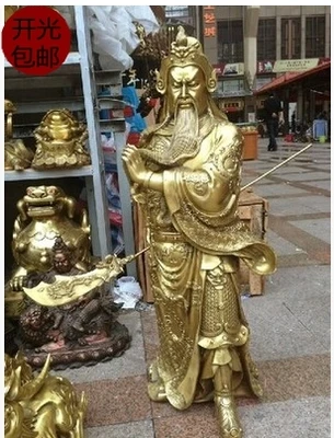 

A copper statue of Guan Gong Guan Gong sword ornaments Fortuna Wu high 1 m largeroomcraft Art Statue Home decoration