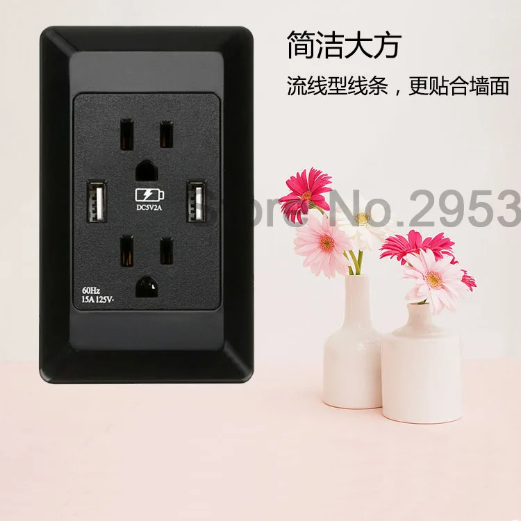 USB зарядное устройство US Plug 2 настенная розетка Панель умная зарядка для iphone samsung