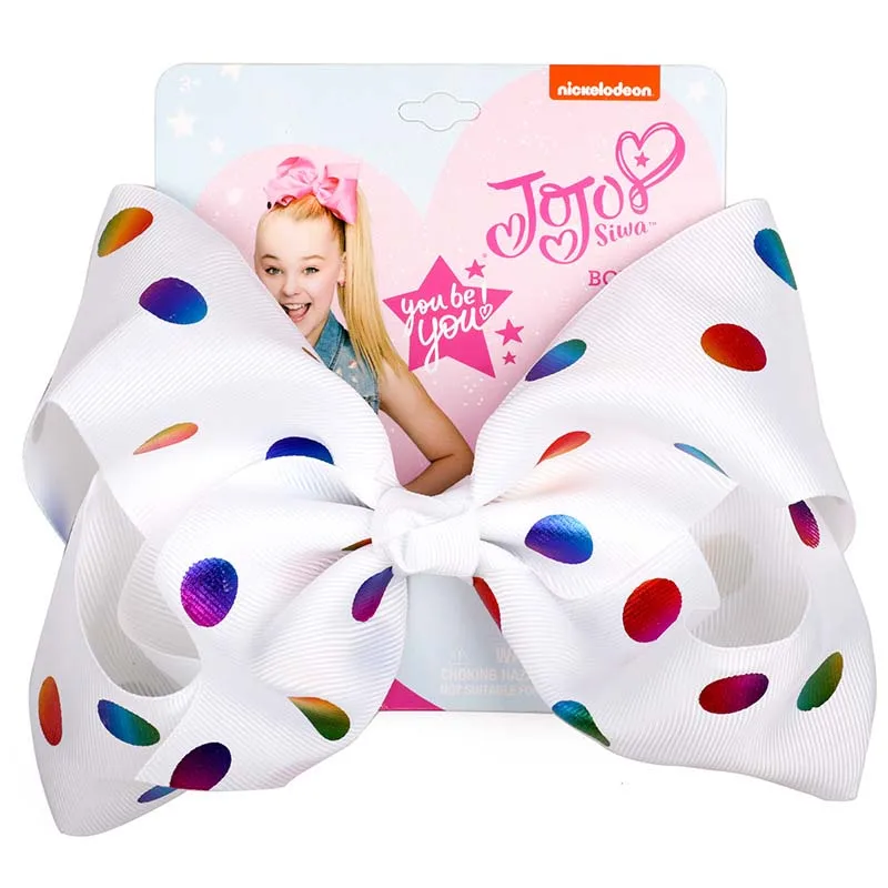 A7 JOJO Siwa бант для волос 8 дюймов Большая Радуга детские украшения для волос Единорог горячая штамповка Grosgrain лента бант головной убор для девочек-подростков - Цвет: A7