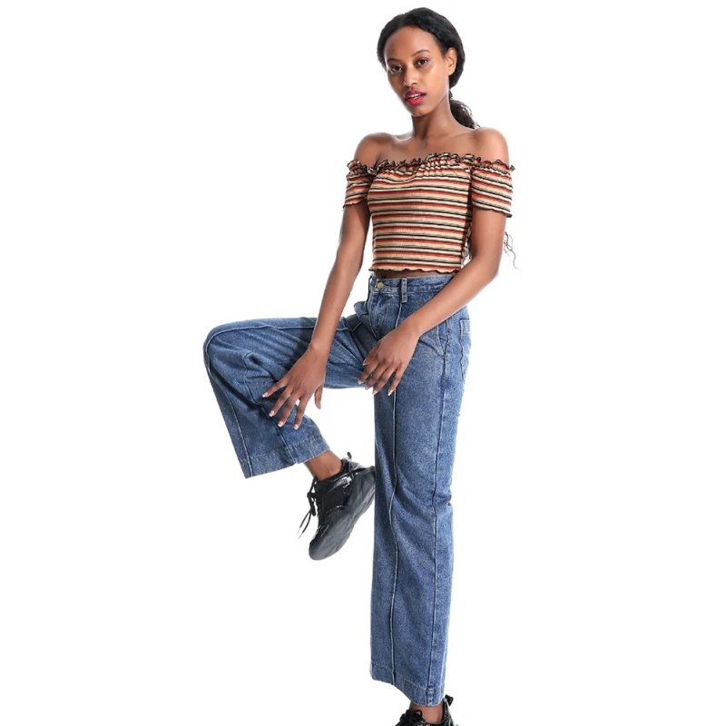 2019 Летняя Женская Сексуальная футболка с открытыми плечами Стильные топы