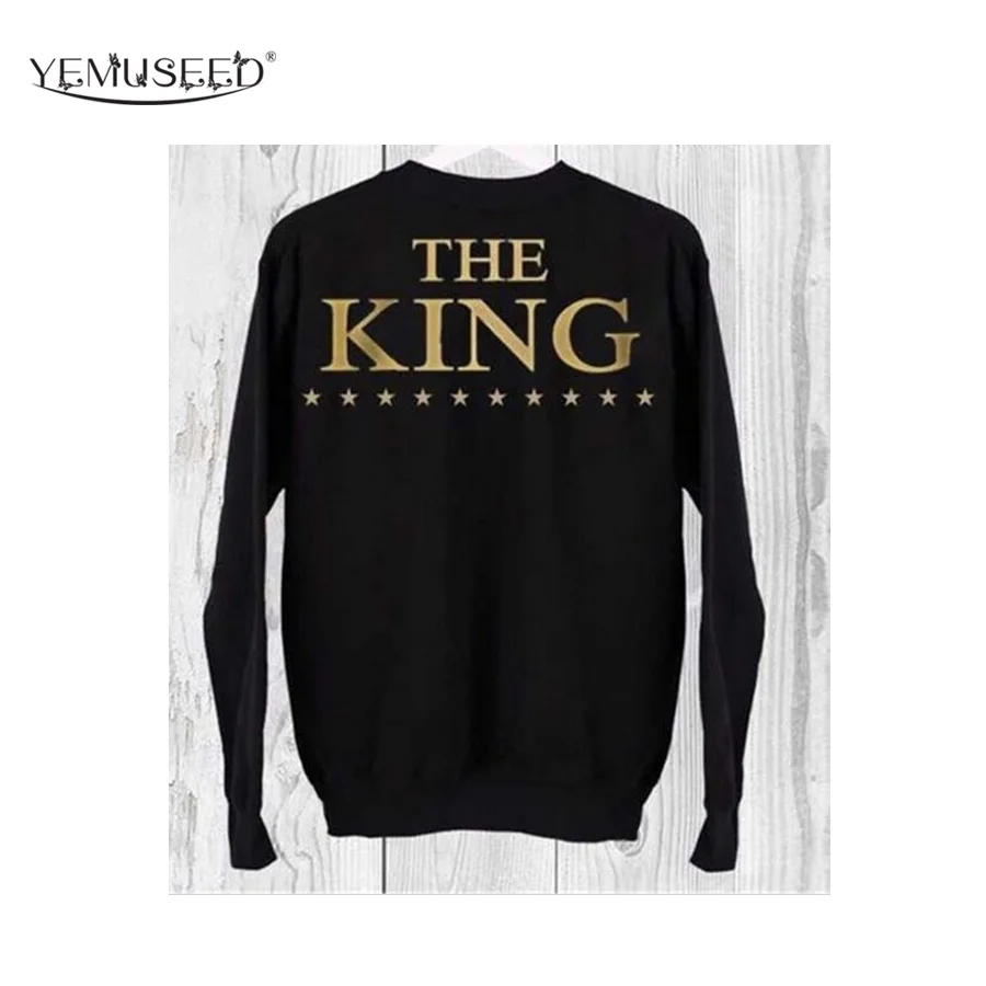 Новинка осени 2016 свитшоты H1065 с забавными надписями король его королева