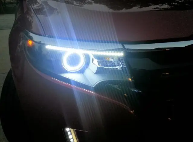Для Ford Edge 2011 2012 RGB светодиодный головной фонарь кольца ангельские глаза демона с