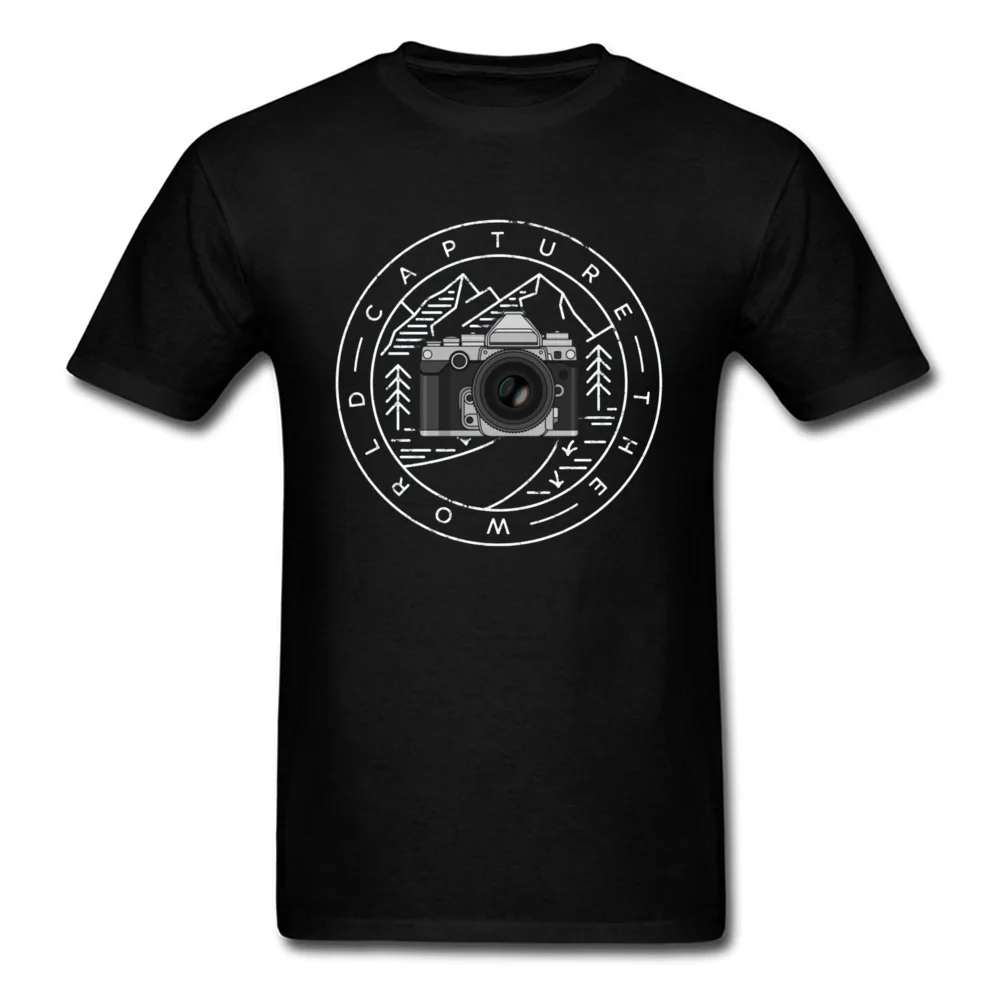 Capture The World Camera Photography Graphic Men's T Shirt Forest Mountain Landscape Shoot Tshirts For Men High Quality Clothes