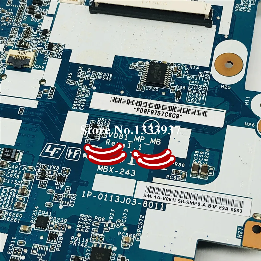 MBX-243 материнская плата для Sony VPCF23JFX VPCF23 серии MBX-243 Материнская плата ноутбука V081 REV 1,1 1P-0113J03-8011