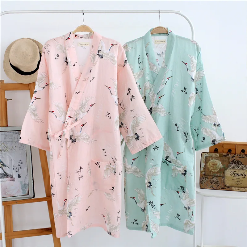 Летняя женская одежда для сна 100% хлопок искусственная вишня и кролик длинные