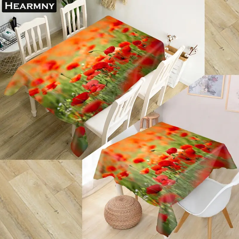 

Скатерть HEARMNY для мака, 3D ткань Оксфорд, квадратный/прямоугольный Пыленепроницаемый Чехол для стола, для вечеринки, домашний декор, чехлы дл...