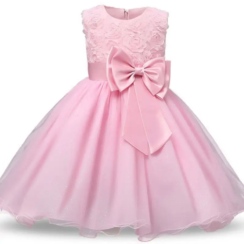2019 Vestidos Mujer Girl Baptism New Dress Sleeveless Kid Dresses Girls Clothes Party Princess Nina 0-9 Year Birthday | Детская одежда