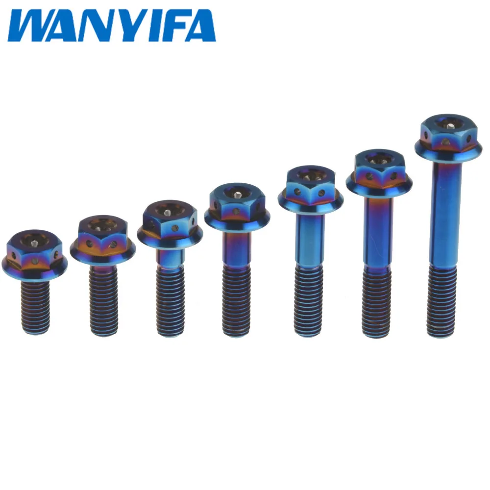 Wanyifa Титан m10 x 20 25 30 35 40 45 55 мм hex С Шестигранной Головкой Фланец Болт для Honda Suzuki yamaha