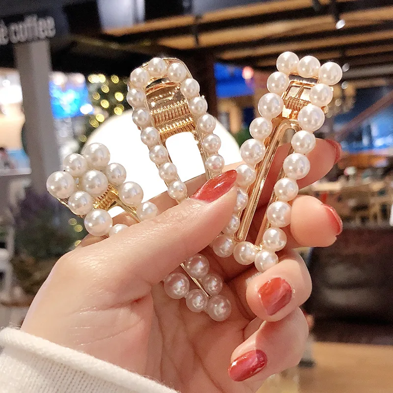 В Корейском стиле; туфли, украшенные жемчугом, с соской, заколка Для женщин девочек заколки для волос аксессуары для волос зажим коготь заколка для волос орнамент заколка для волос, Головные уборы