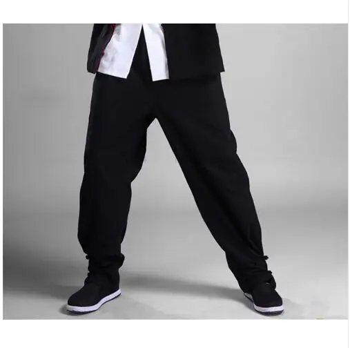 Хлопковые брюки Tai Chi Wu Shu для боевого искусства Kung Fu черного цвета M XXXXL|Наборы| |