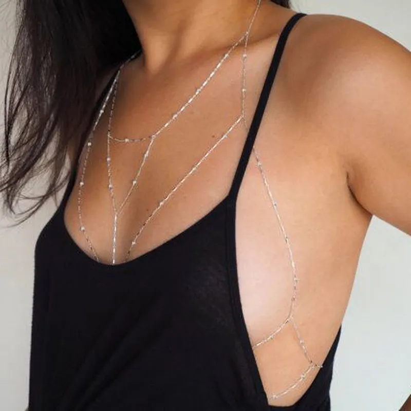Elessical Chic Woman Bra Accessories Vintage Style Belly Waist Chain Full Body Necklace Summer Beach Bady Jewelry | Украшения и