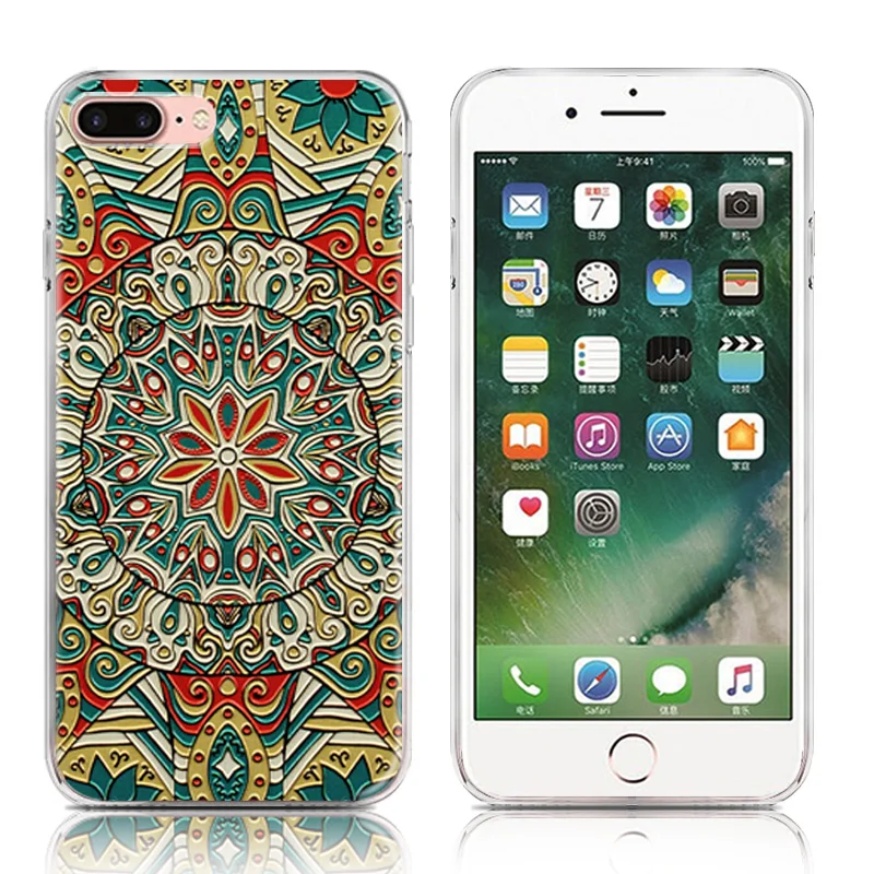 100pcs Mandala Series Phone Case For iPhone 6 Plus 6s 5.5-inch High Quality Painted TPU Soft Silicone Skin Back Cover Shell |