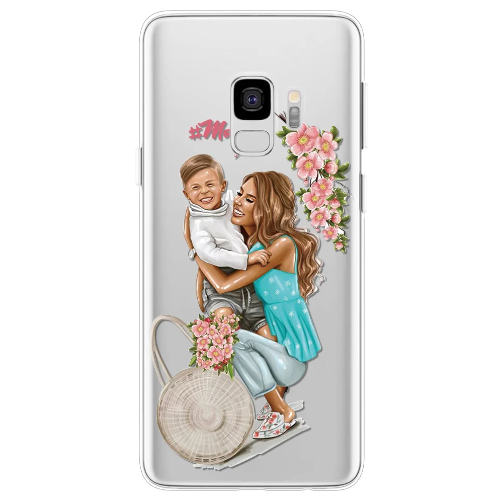 Черный, коричневый Чехол для мамы и дочки, для samsung Galaxy J4 J6 Plus J8 J7 Duo Max J3, чехол из ТПУ для samsung J5, чехол