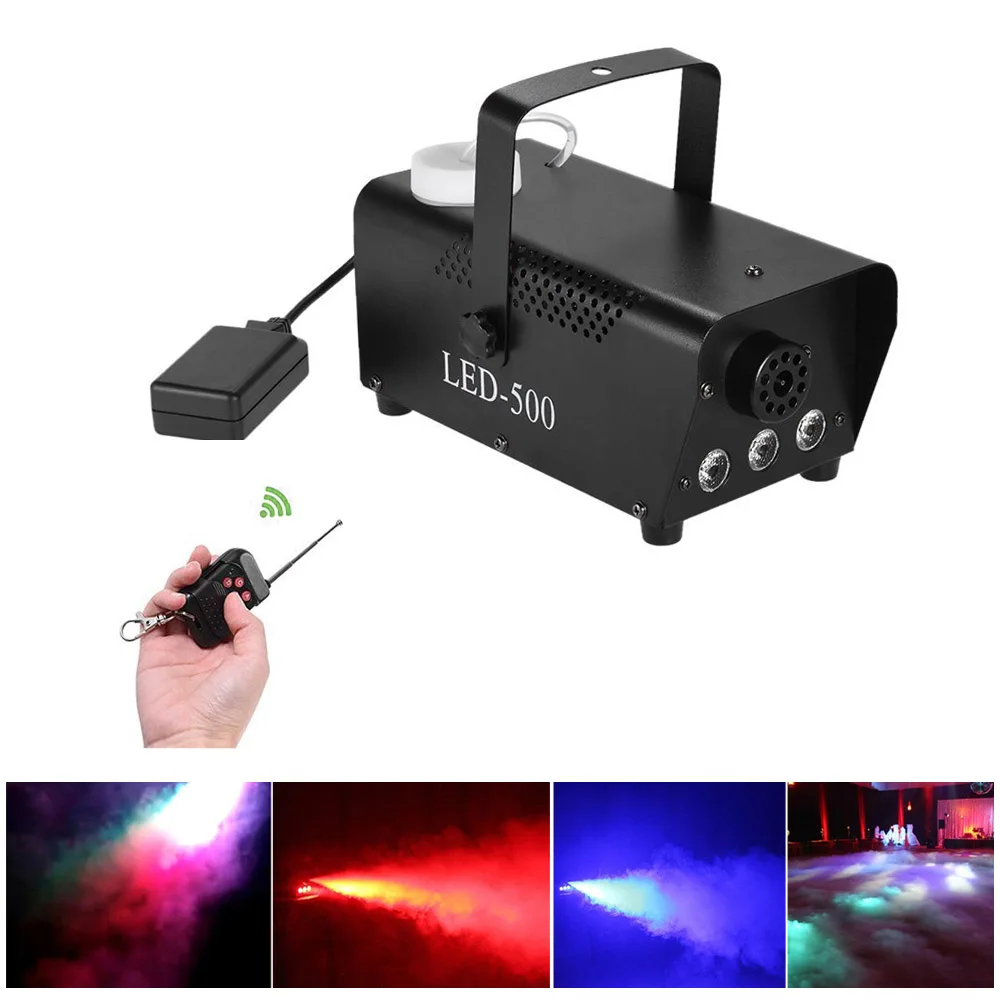 

400 Вт RGB светодиодный дымовой противотуманный аппарат, полноцветный генератор дыма, профессиональный сценический генератор дымового эффек...