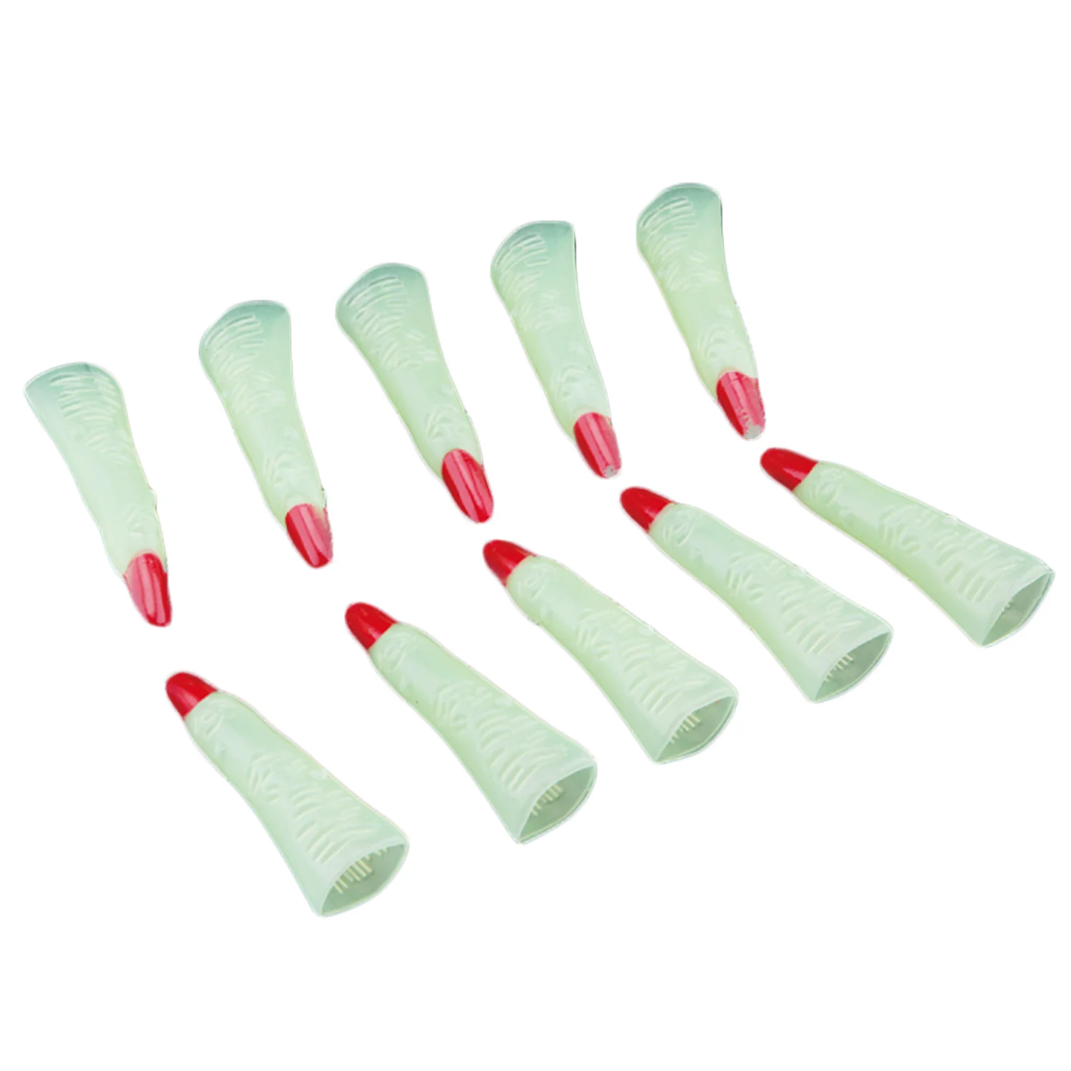 10 пластиковых светящихся поддельных ногтей ведьмы-зомби светится в темноте