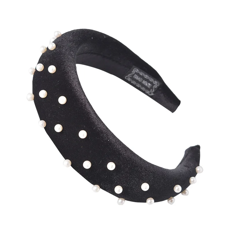 

3/4.5CM Solid Thick Velvet Braid Headband Twist Hairband for Women Ladies Wide Pearl Headband Hair Hoop Jewelry Hair Accessories