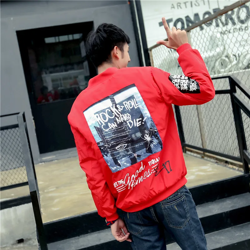 Куртка бомбер мужская с принтом граффити уличная модная повседневная верхняя