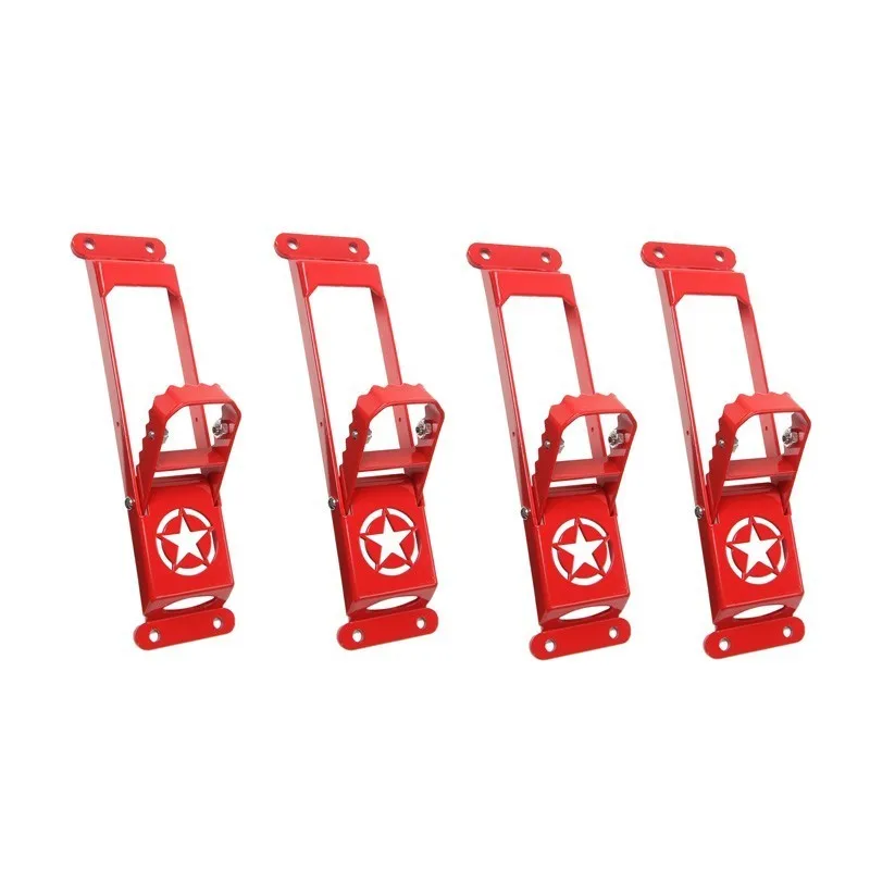 red 4 pc MOPAI дверная ступенчатая пластина, комплект для Jeep Wrangler JL+ дверные петли для автомобиля, подножки для ног, педали для Jeep Wrangler, автомобильные аксессуары - Цвет: red 4 pc