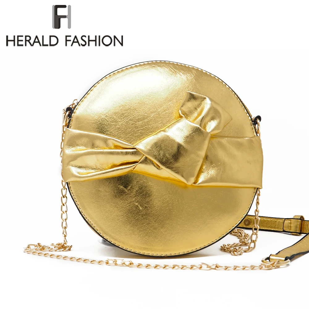Herald Fashion качественная кожаная женская сумка мессенджер круглая через плечо для