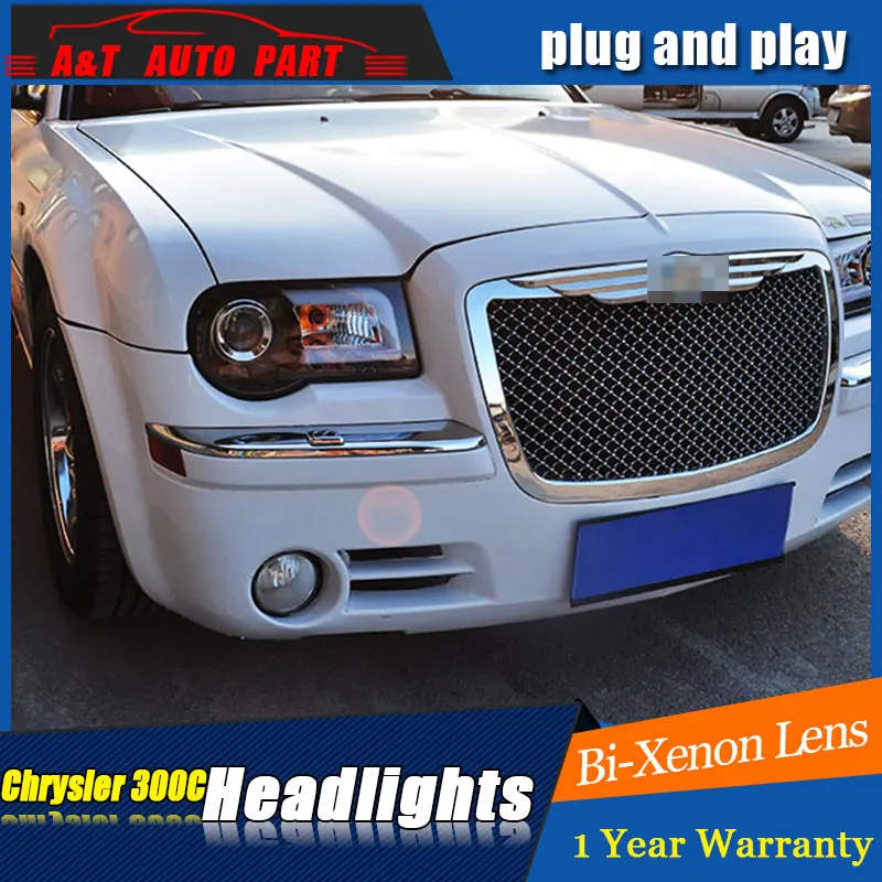 Автозапчасти Стиль светодиодный налобный фонарь для Chrysler 300C фары 2005 2012 drl H7
