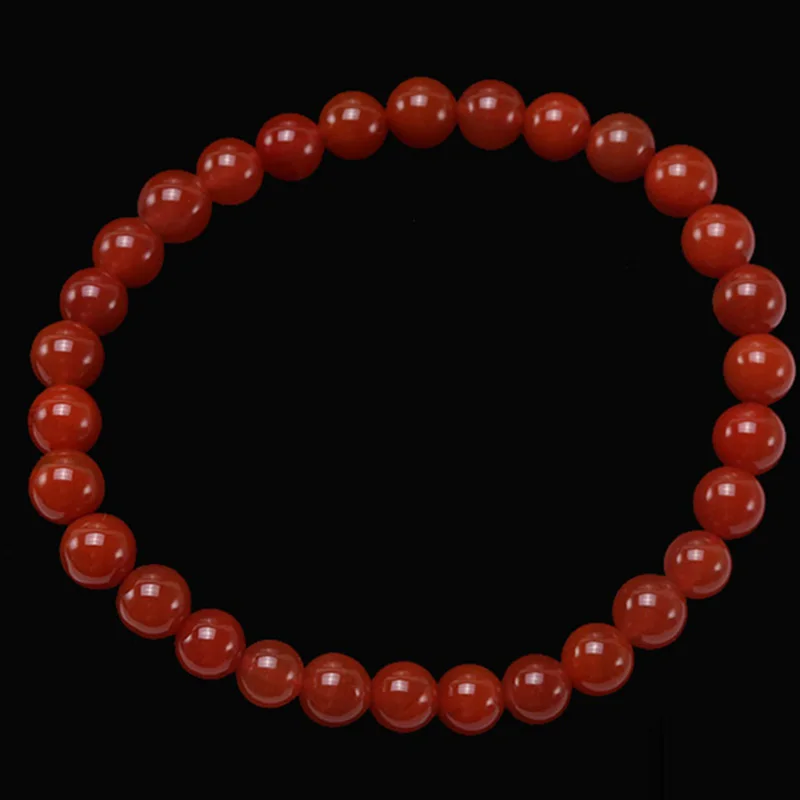 JYX Natural Agate Bracelets for Women 6-7mm Red Prayer Beads Buddhist Bracelet Men Jewelry 8&quot-Selected Nanhong | Украшения и